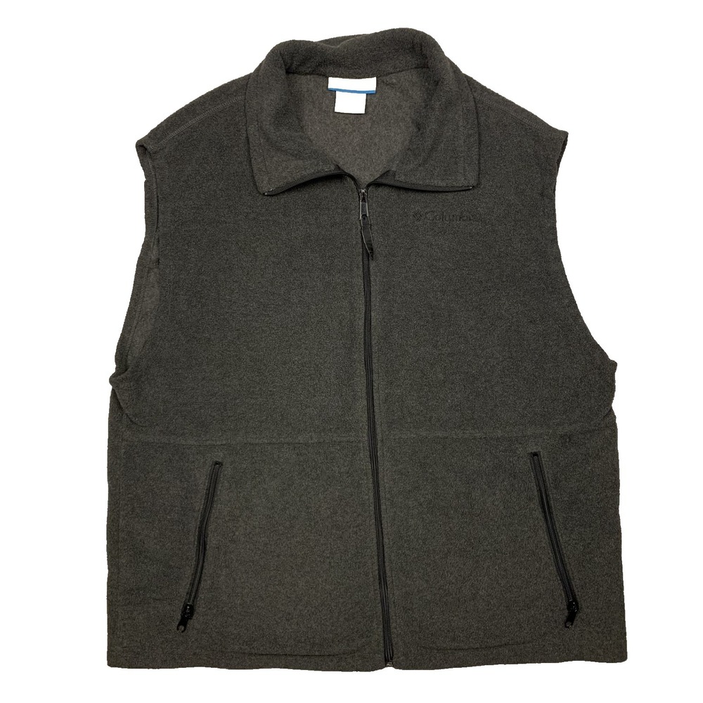 Columbia Cathedral Peak Vest Mens Large Gray Full Zip Outdoor Fleece WM1480